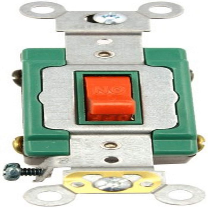 Leviton 3032-2R 30 Amp Toggle Switch: Heavy Duty, Self-Grounding, 120/277V AC - Red Double-Pole Switch for Reliable Performance