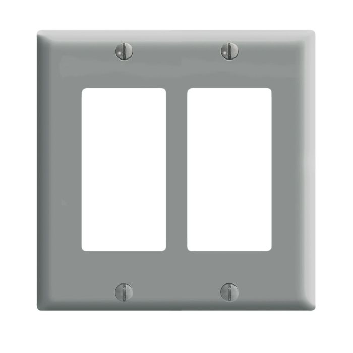 Leviton 80409-GY Decora 2 Gang Wall Plate in Grey - Durable & Stylish Home Upgrade