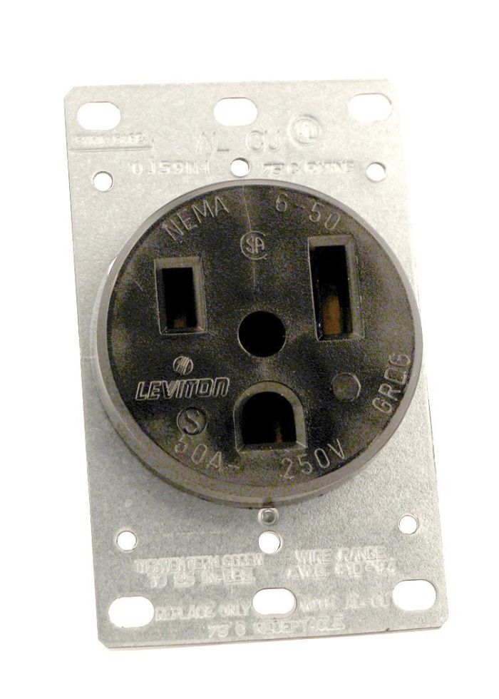 Leviton 5374 50 Amp 250 Volt Flush Mount Receptacle - Industrial Grade Grounding Solution