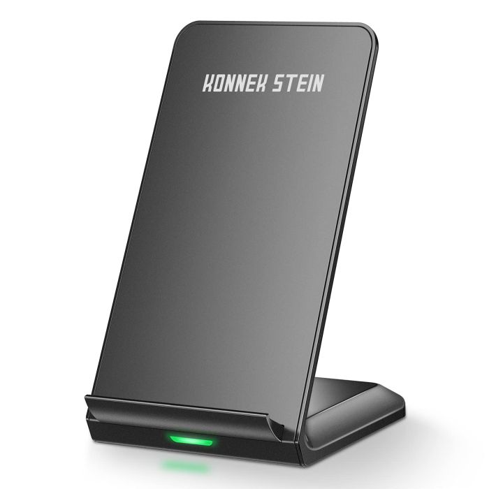 Konnek Stein 10W Fast Wireless Charger - Qi Certified Charging Stand for iPhone 14/13/12/11 & Samsung Galaxy S20/S10