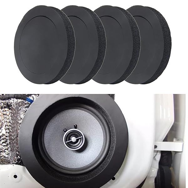6.5&quot; Foam Speaker Enhancer, AngleKai 4Pcs Self Adhesive Speaker Fast Rings, Universal High Rebound Sponge Bass Blocker Kit for Car Door Speaker Foam Rings