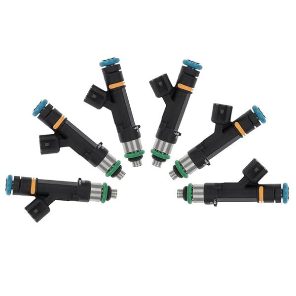 6pcs 0280158119 Fuel Injectors Set for 2008-2010 Dodge Grand Caravan & 2007-2010 Jeep Wrangler - ANGLEWIDE 4 Holes