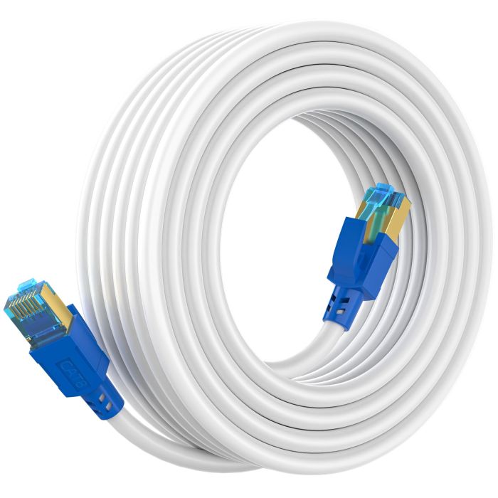 Cat 8 Ethernet Cable 20ft - High Speed 40Gbps LAN Cable for Gaming, Modem, Router & Switch with Gold Plated RJ45 Connector