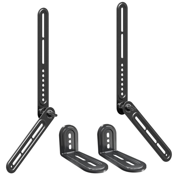 Mounting Dream Soundbar Bracket for TVs - Adjustable Arm & L-Shaped Mount, Holds Up to 15 lbs - Perfect for Protruded Bottom TVs