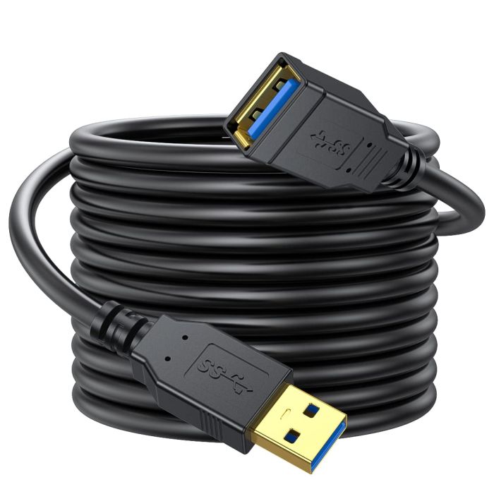 NC XQIN 20 Ft USB 3.0 Extension Cable - Type A Male to Female for Fast Data Transfer with Devices like PS, Xbox, VR & More