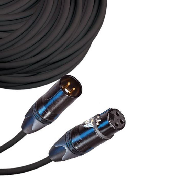 Premium 100ft Male to Female XLR Cable with Neutrik Connectors & 20ga Wire - Black