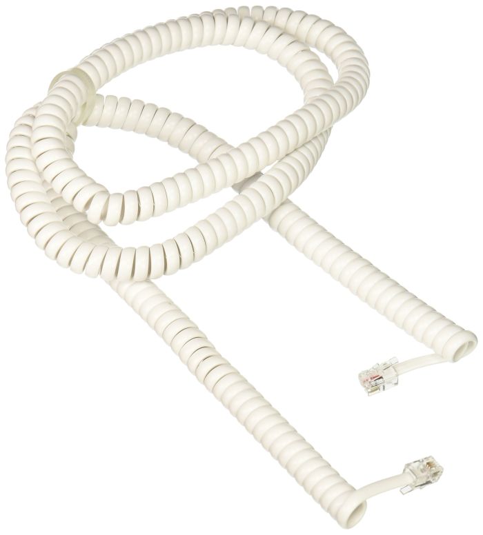 RCA 25ft Handset Coil Cord in White (TP282W) - Durable & Flexible Phone Accessory