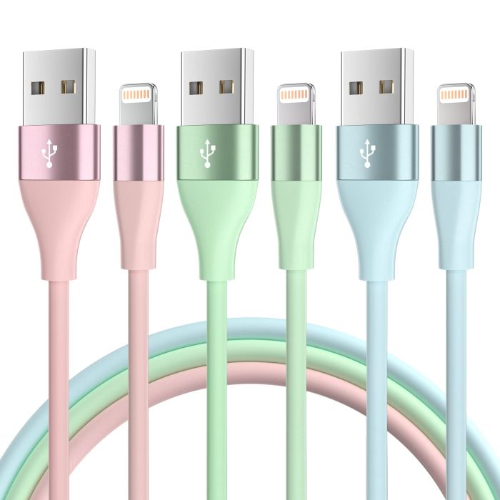 Apple MFi Certified 3-Pack 10FT iPhone Charger Cables - Fast Charging for iPhone 13, 12, 11 Pro Max, XR, XS, X, 8, 7, 6 Plus & SE