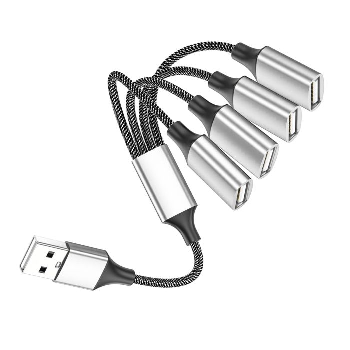 Fidioto 4USB Extension Cable: 1 Male to 4 Female USB Hub for Data & Charging - Power Split Adapter