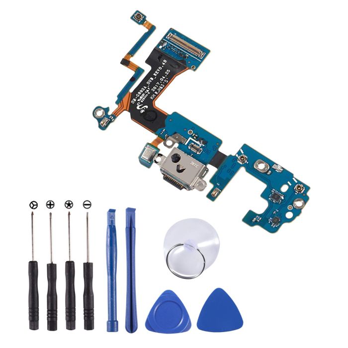 USB Charging Port Flex Cable & Microphone Replacement for Samsung Galaxy S8 Active G892A - Includes Tools