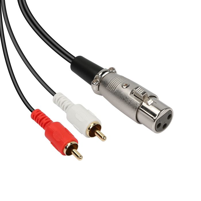MEIRIYFA XLR Female to 2RCA Male Y Splitter Cable - 1.5m Stereo Audio Interconnect for Unbalanced Connections