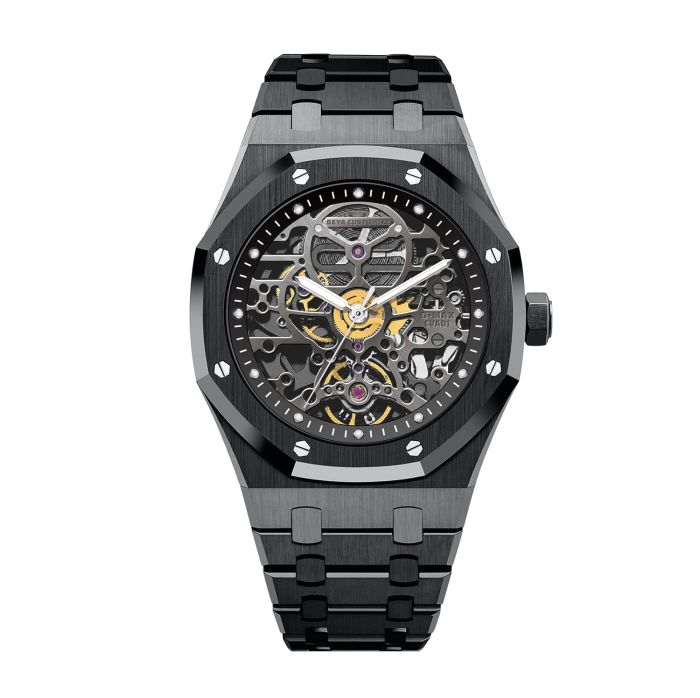 Redhai Automatic Skeleton Watch: 50M Waterproof, Anti-Shock, Stylish Men's Diver & Business Casual Timepiece