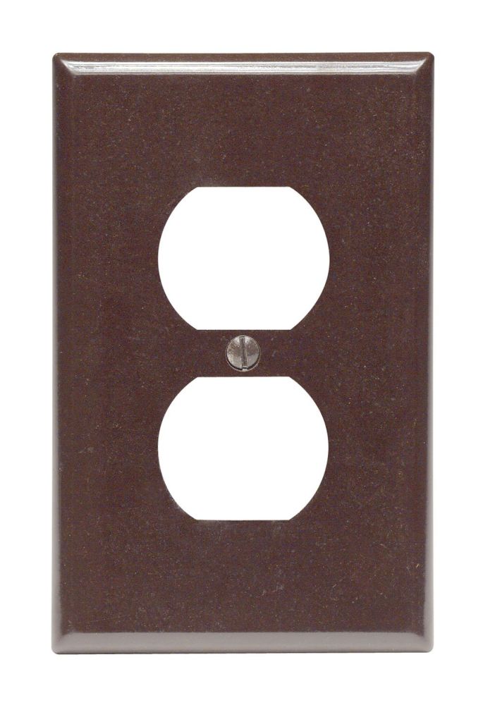 Leviton 80503 Midway 1-Gang Duplex Wallplate - Brown Thermoset Device Receptacle