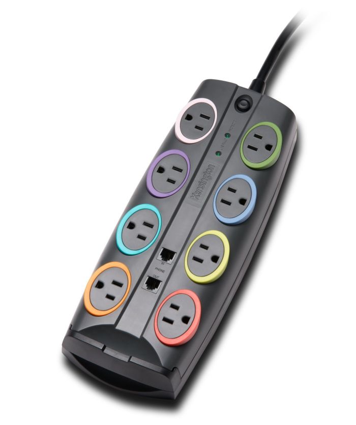 Kensington SmartSockets 8-Outlet Surge Protector with 8-Foot Cord & 3090 Joules - K62691NA Gray