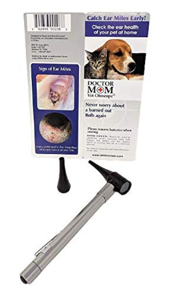 Dr. Mom Pocket Veterinary LED Otoscope - Best Portable Vet Otoscope for Quick Ear Exams