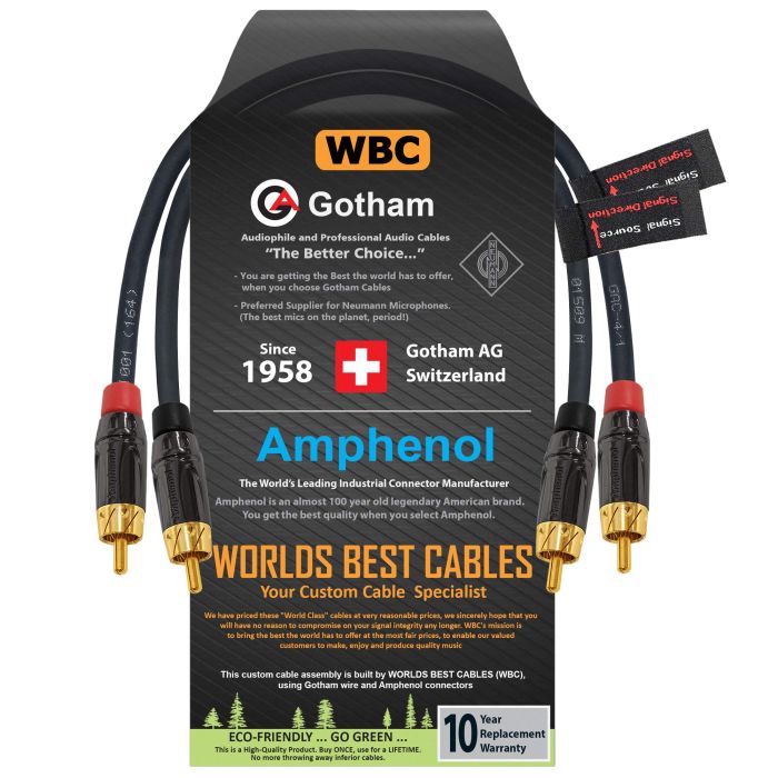 Buy Gotham GAC-4/1 1ft RCA Cable Pair - Star-Quad Audio Interconnect with Gold Plated Connectors