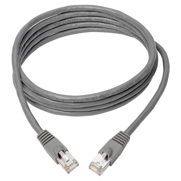 Tripp Lite Cat6a 10G Ethernet Cable - 8ft Snagless STP Network Patch Cable (RJ45) - Gray, Durable & Warranty Included
