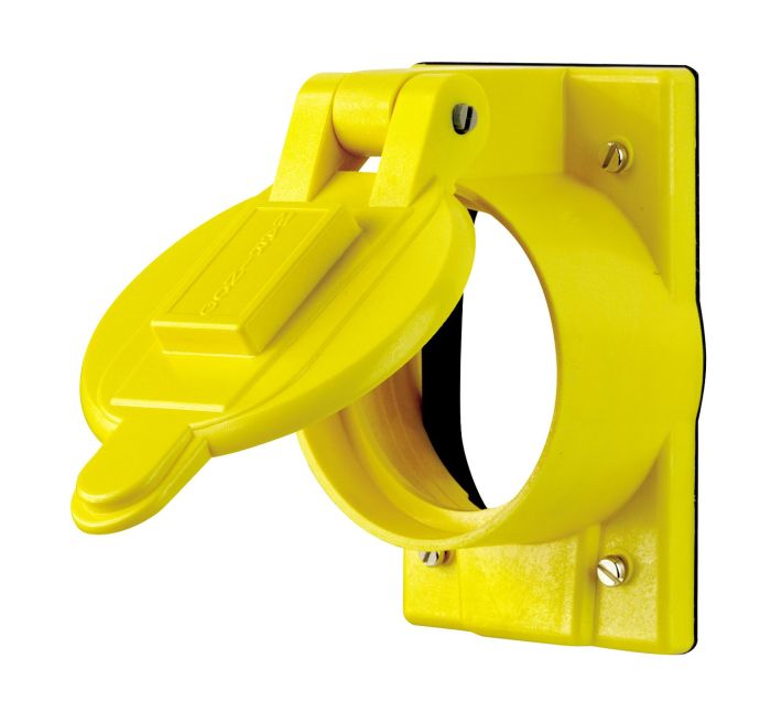 Leviton 7788-CR Weatherproof Receptacle Cover for 50A Devices - Durable & Corrosion Resistant, Yellow