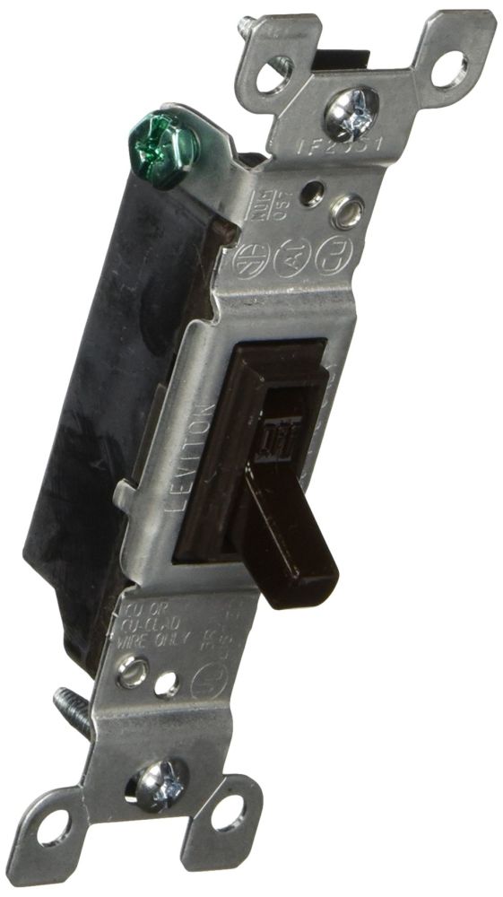 Leviton S00-01451-02S Grounded Toggle Switch 120V 15A - Brown/Cafe | Durable & Reliable