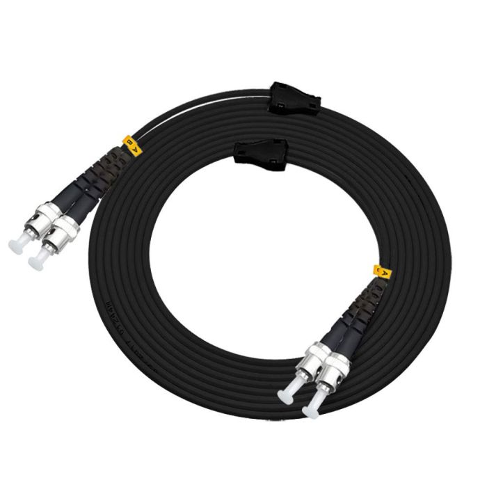 Jeirdus 50M ST to ST Outdoor Armored Duplex Fiber Optic Cable Jumper - Singlemode 9/125 SM Patch Cord