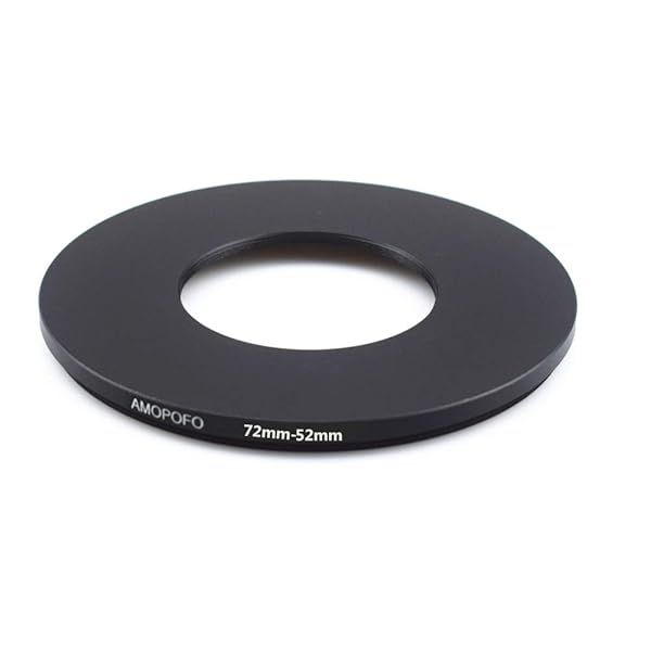 72mm to 52mm Step-Down Ring Filter Adapter for UV, ND, CPL - Compatible with All Brands