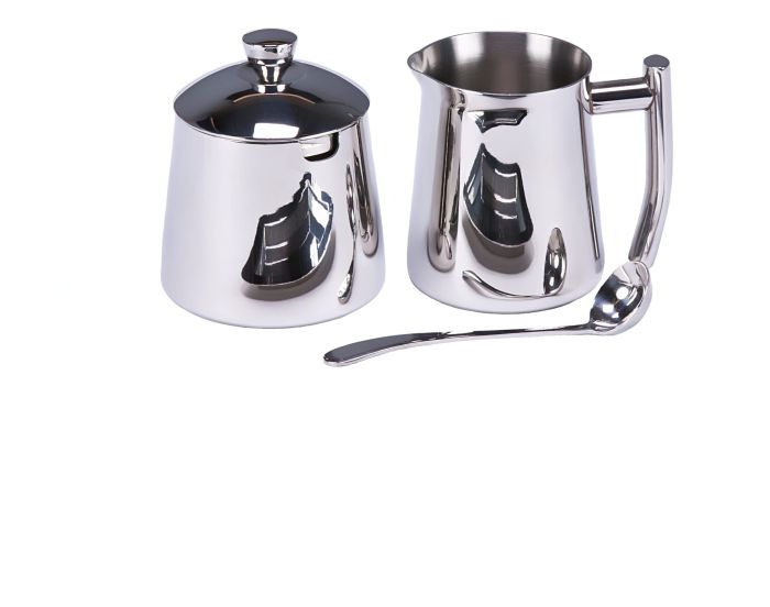 Buy Frieling USA 18/10 Stainless Steel Creamer & Sugar Bowl Set - Durable Metal Pitcher & Holders for Stylish Serving