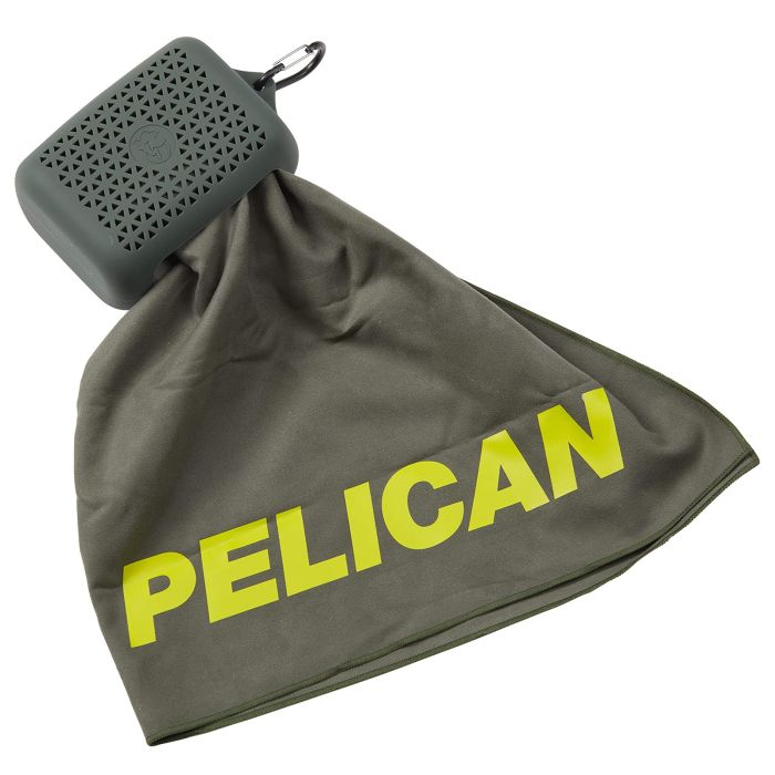 Pelican Outdoor Multi-Use Towel: Ultra Absorbent Microfiber in Olive Drab with Carry Case