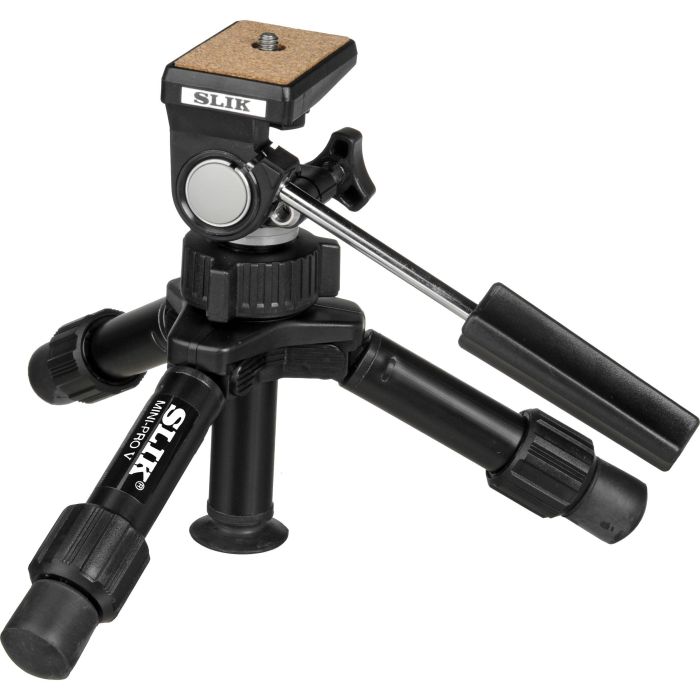 SLIK Mini-Pro V Tripod with 2-Way Pan/Tilt Head - Black