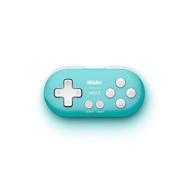 8Bitdo Zero 2 Mini Bluetooth Gamepad: Keychain Controller for Switch, Windows, Android & Raspberry Pi - Turquoise Edition