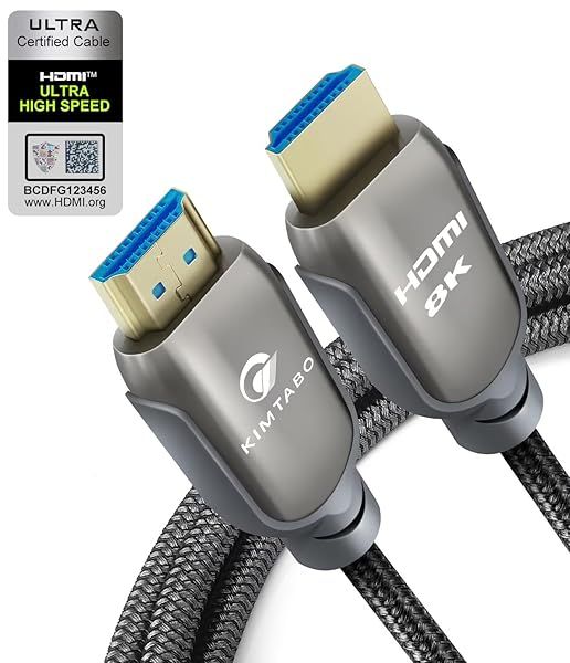 8K HDMI 2.1 Cable 6.6ft - Ultra High Speed 48Gbps for PS5, Xbox Series X, Apple TV | 4K 120Hz Gaming, eARC, HDR 10+ Compatible