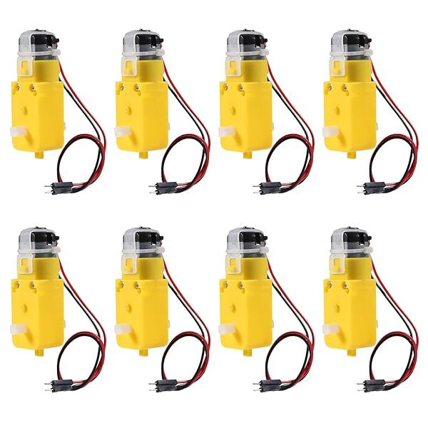 8PCS DC Electric Gear Motors for Arduino Smart RC Cars - 3V-6V Dual Shaft Kit with 2Pin Connectors for DIY Robotics