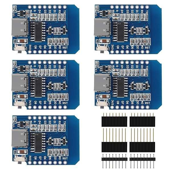ACEIRMC 5pcs Type-C ESP8266 NodeMcu Mini D1 Module - 4M WLAN WiFi Development Board for Arduino & WeMos D1 Mini