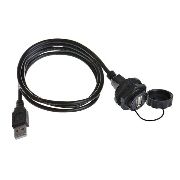 ANMBEST 2PCS Electrical USB2.0 IP67 Waterproof Connector Industrial Standard Double Head Coupler Adapter Female to Female Socket Plug Panel Mount with Waterproof/Dust Cap