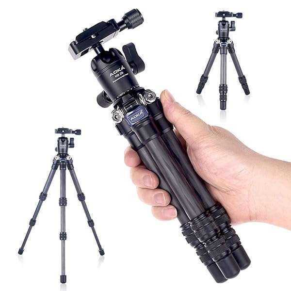AOKA 15.7in/0.97lb Lightweight Compact Carbon Fiber Tripod with 360° Ballhead Travel Mini Tripod for Mobile Phone and Compact Mirrorless Cameras 28-Inch