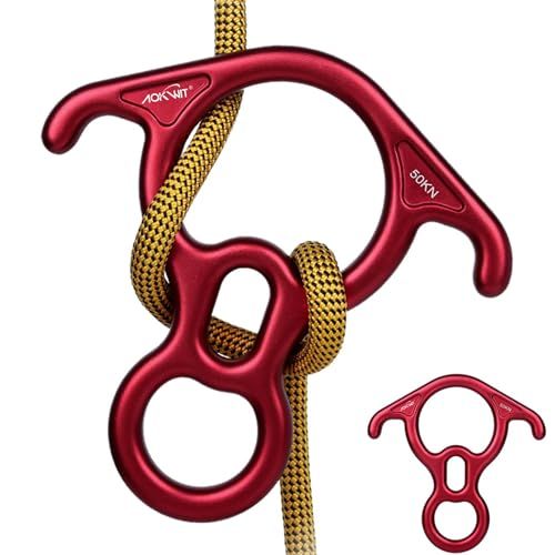 Buy AOKWIT 50KN Rescue Figure 8 Descender - Durable Belay Device for Rock Climbing & Peak Rescue (7075 Aluminum, Red)