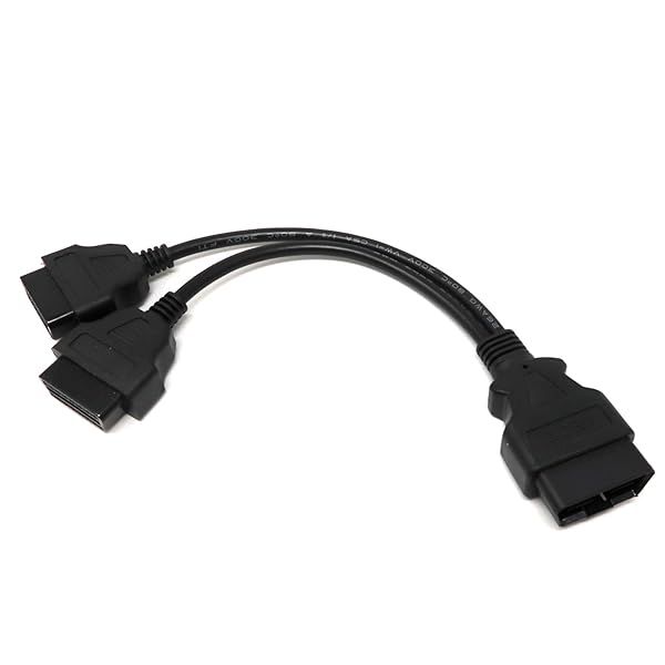 AccuGPS OBD2 Splitter Y Cable - 16-Pin Male to Dual Female Adapter with Durable 24AWG Wiring for Reliable Connections