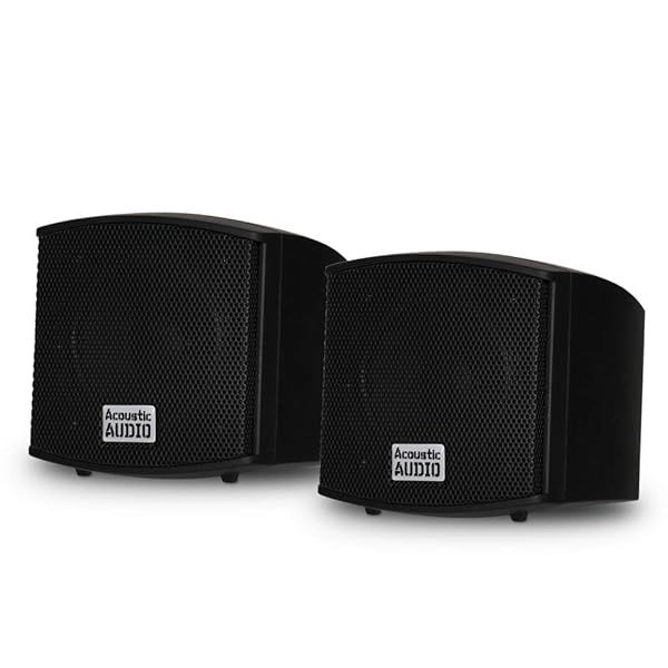 Acoustic Audio AA321B Indoor Speakers - 400W Black Bookshelf Pair for Superior Sound
