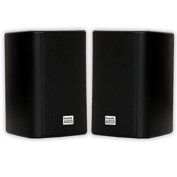 Acoustic Audio by Goldwood AA351B: High-Performance 500W Indoor/Outdoor Speakers with Deep Bass (Black, 1 Pair)