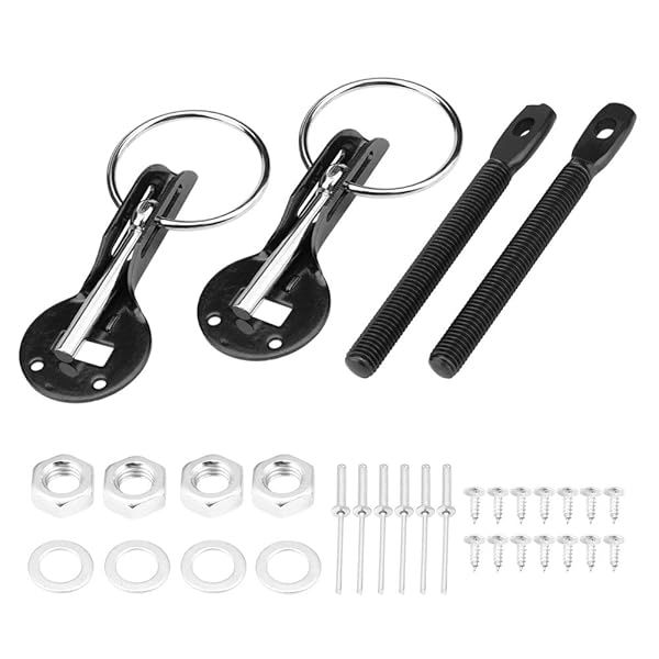 Universal Racing Hood Pins Kit - Secure Your Sport Car with Black Bonnet Locking Pins