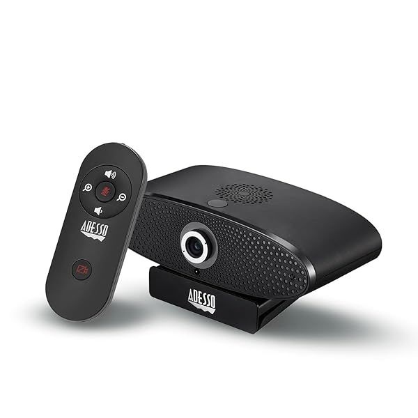 Adesso 4K Webcam for Meetings: Ultra HD Camera with Remote, 8MP Sensor, 4X Zoom & Clear Audio for PC & Laptop