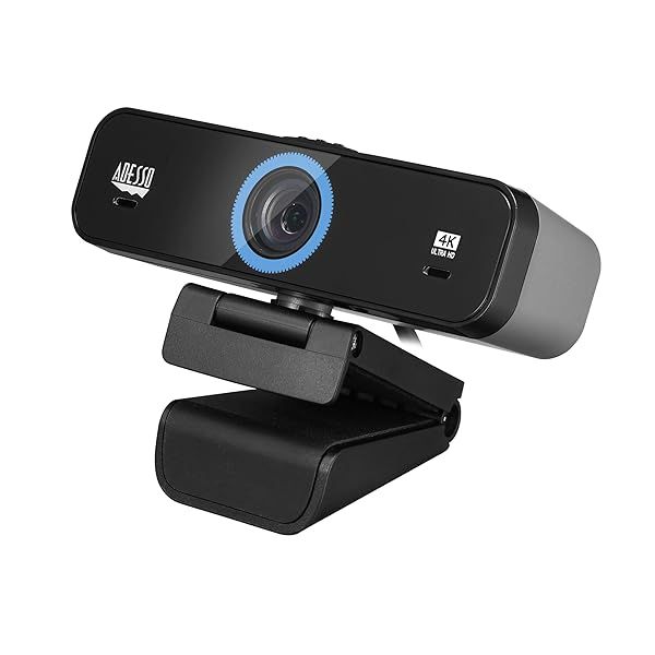 Adesso CyberTrack K4: 4K USB Webcam with Adjustable View, Dual Mics & Privacy Switch