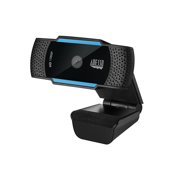 Adesso Cybertrack H5 1080p HD USB Webcam with Microphone - Autofocus, 2.1 MP, Black