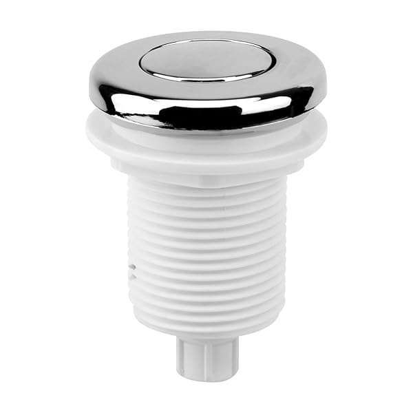 Air Pressure Bath Switch for Spa & Garbage Disposal - Push Button Sink Top Air Switch (White, 32mm)