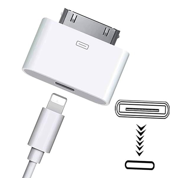 Alife Sartyee 8-Pin to 30-Pin Adapter | Charge & Sync for Smartphones, Tablets, Cars & Sound Docks - White