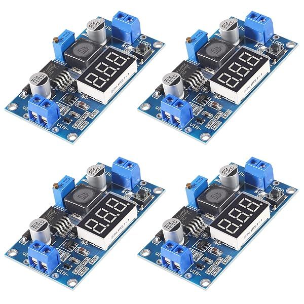 Alinan 4pcs LM2596 Buck Converter Module - Adjustable DC-DC Voltage Regulator 3A with LED Display (3-40V to 1.5-35V)