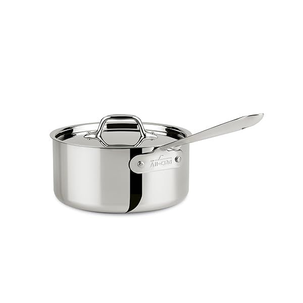 All-Clad D3 3-Ply 3 Quart Stainless Steel Sauce Pan - Induction & Oven Safe Cookware for Home & Restaurant