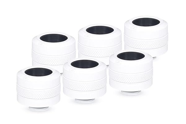Alphacool 17484 Eiszapfen PRO 16mm HardTube Fitting G1/4 - White Sixpack for Optimal Cooling