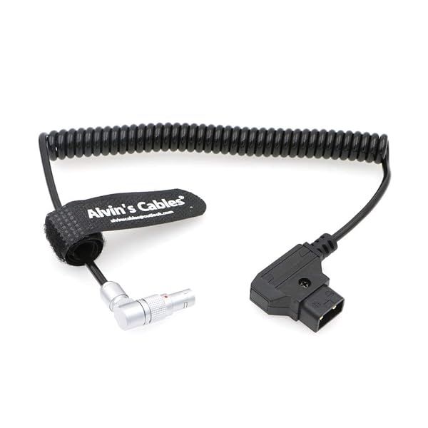 Alvins Cables Rotatable Right Angle 2 Pin to D Tap Coiled Power Cable for VAXIS 1000S Transmitter 9 OClock Direction 2 Pin