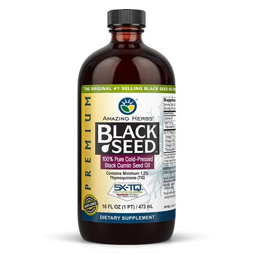 Premium Black Seed Oil - Cold Pressed Nigella Sativa for Digestive Health, Immune Support & Joint Mobility - 16 Fl Oz