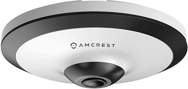 Amcrest Fisheye IP POE Camera, 360° Panoramic 5-Megapixel POE IP Camera, Fish Eye Security Indoor Camera, IVS Features and People Counting, MicroSD Recording, IP5M-F1180EW-V2 (White)